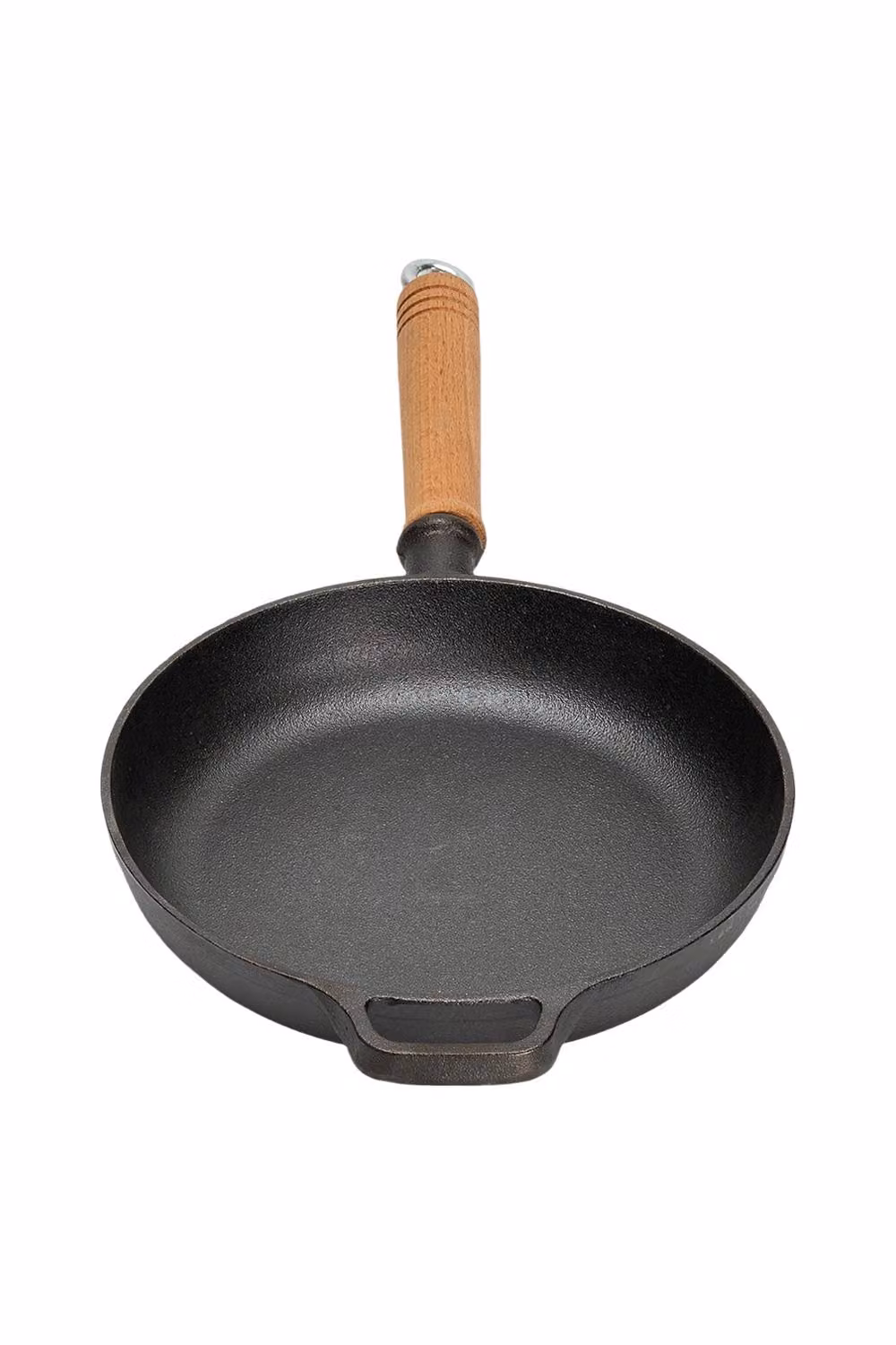Garden Sanctuary Uncoated Cast Iron Round Frying Pan with Removable Handle in Black – 4