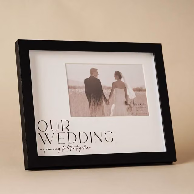 Juliana Amore Black Rectangular Single Wedding and Anniversary Tabletop Photo Frame, 15.24 x 15.24 cm – 1