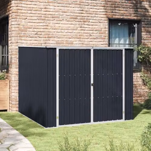 vidaXL Anthracite Galvanised Steel Garden Shed W/D/H: 195 x 198 x 159 cm – 2