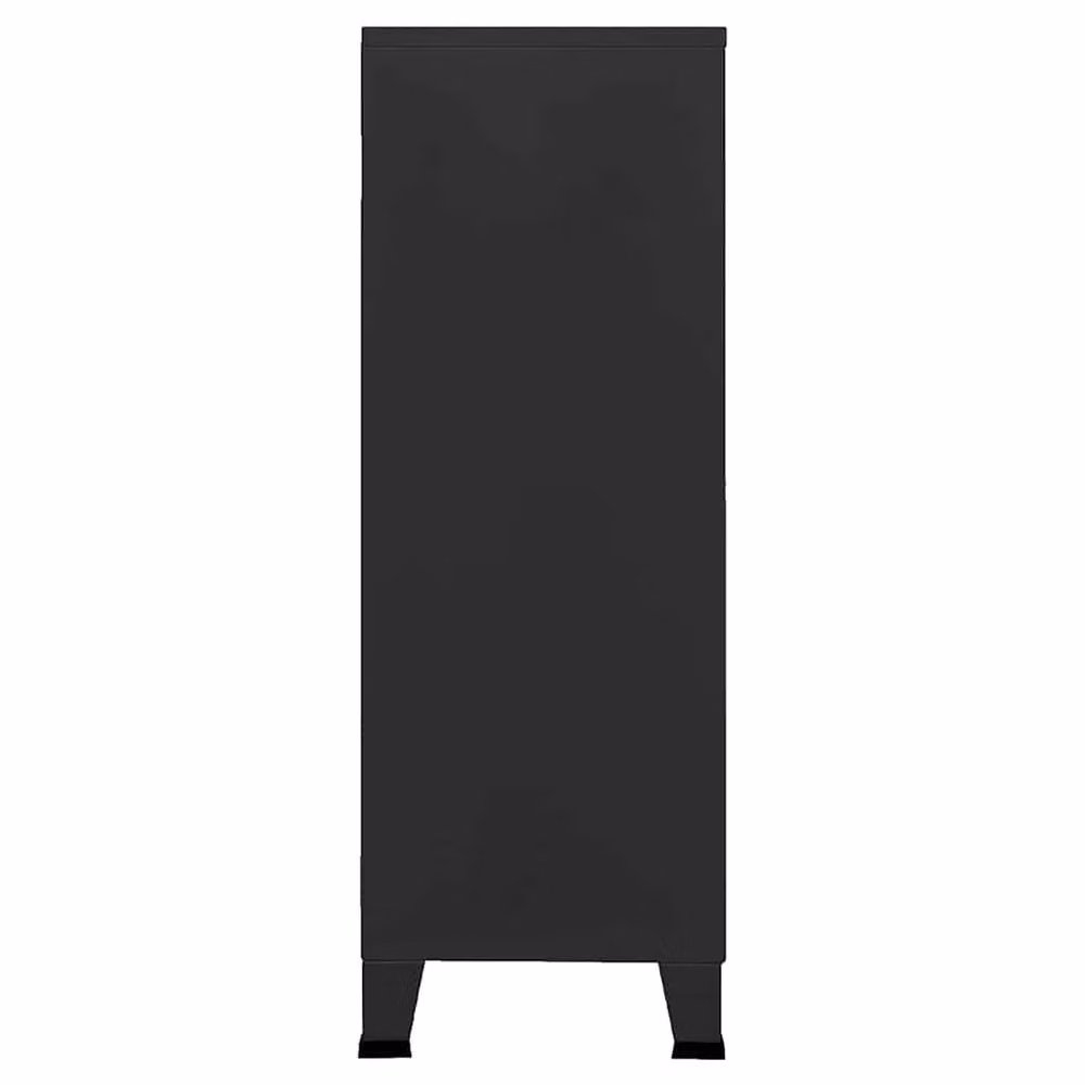 Berkfield Home Industrial Metal Storage Chest in Black, W/D/H: 75 x 40 x 115 cm – 3