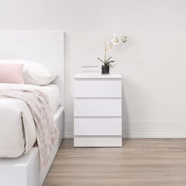 Birlea Oslo 3 Drawer Bedside Table in White