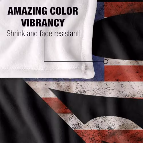 DC Comics Superman Super Patriot Silky Touch Super Soft Throw Blanket, White, W/D/H: 152 x 127 cm – 4