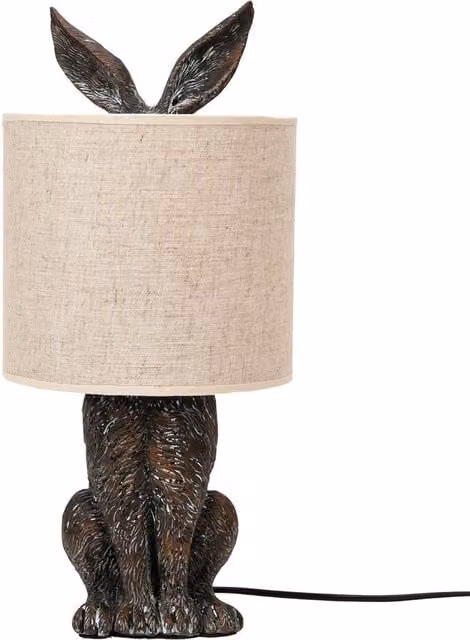 Hestia Hiding Rabbit Ceramic Table Lamp in Beige