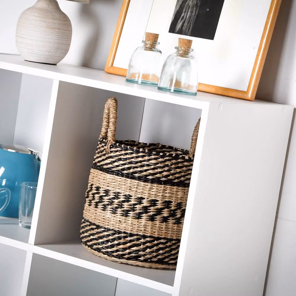 CALICOSY 6-Compartment Cube Storage Shelf in White, H 91.5 x W 61.5 x D 29.5 cm – 3