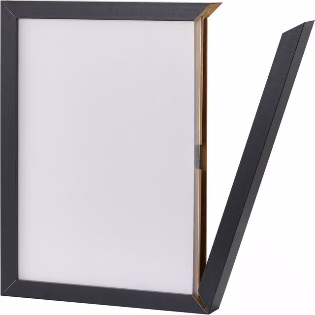 Lifeideas A4 Single Rectangular Magnetic Wood Photo Frame, Black