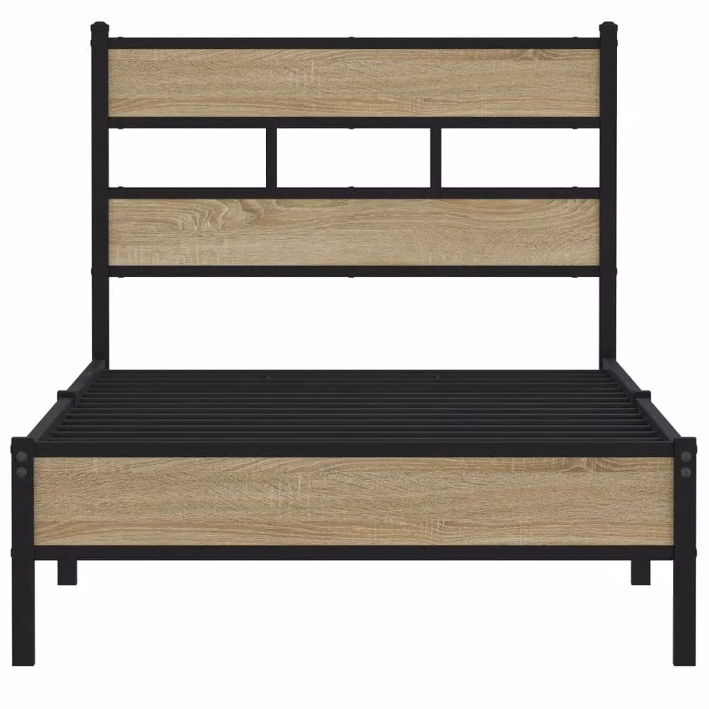 Berkfield Home Elegant Bed Frame in Sonoma Oak and Brown, W/D/H: 80 x 200 cm – 3