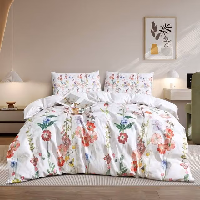 Ezysleep Floral Duvet Set and Pillowcase in Pink Multicolour, 230 cm
