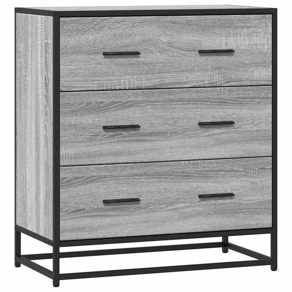 Berkfield Home Grey Sonoma Sideboard in Engineered Wood and Metal, W/D/H: 68 x 35 x 76 cm – 2