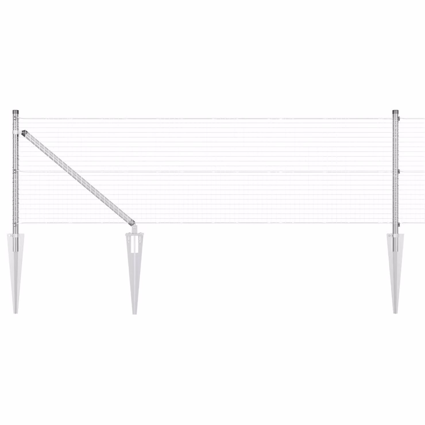 Berkfield Home Welded Wire Fence with 13 Spike Posts, Galvanised Steel, Silver, 0.6 x 100 m – 2