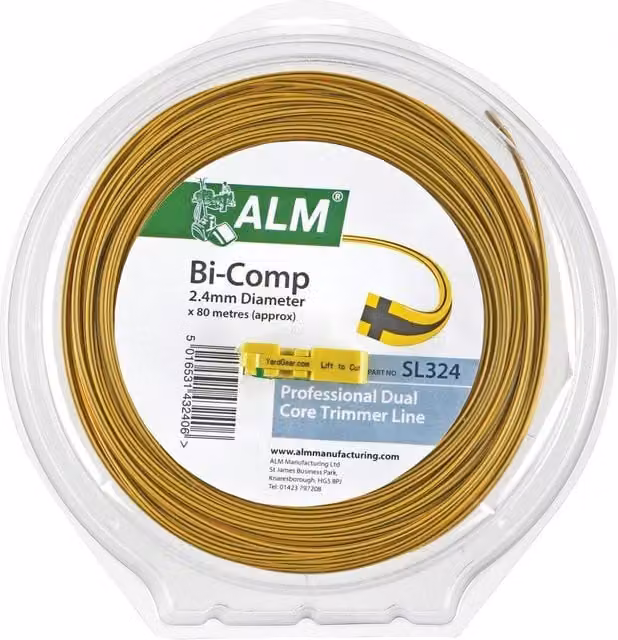 ALM Manufacturing SL324 Bi-component Line, 80m x 2.4mm, Yellow and Multicolour