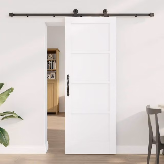 Berkfield Home Orkdal White Lacquered Solid Wood Pine Sliding Door with Hardware Set – 1