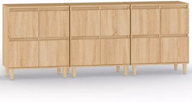 Berkfield Home 3-Piece Sideboard Set in Sonoma Oak Brown, W/D/H: 60 x 35 x 70 cm