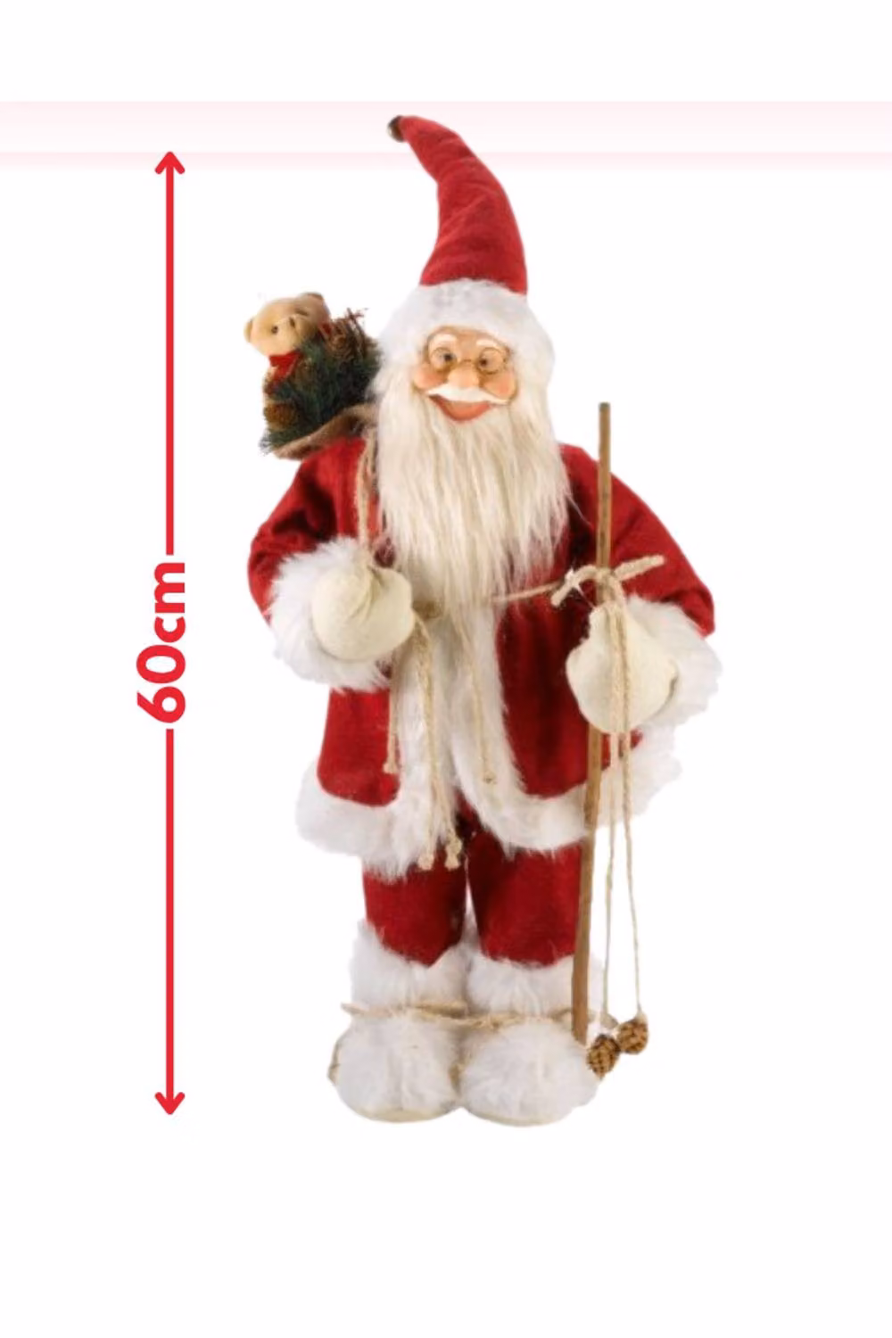 Marco Paul Pre-Lit Santa Claus Christmas Decoration in Red and White, Height: 60 cm – 2
