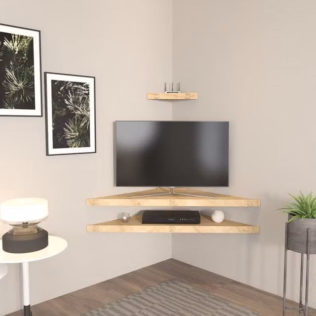 Decorotika Mensi Corner TV Unit in Oak