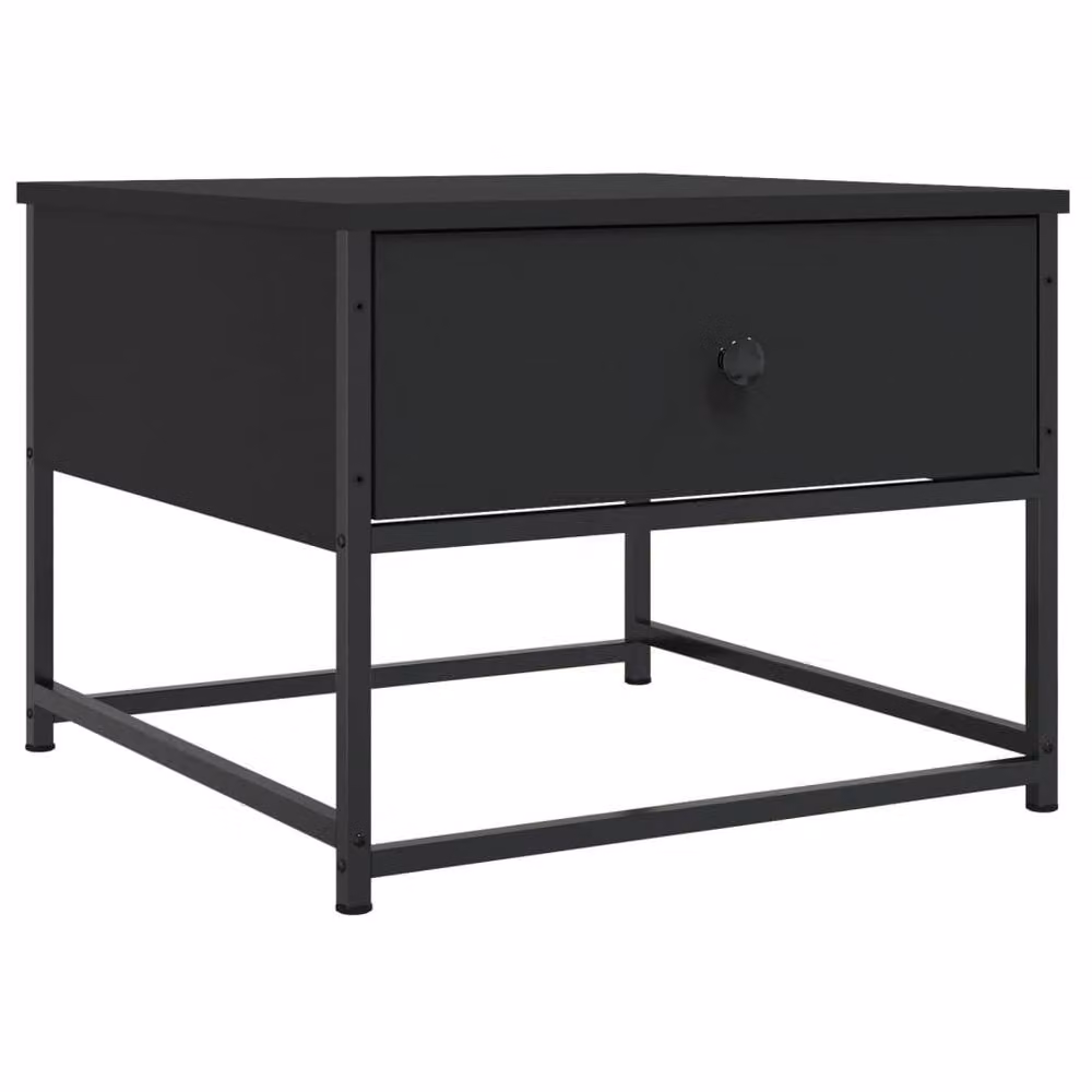 Berkfield Home Modern Square Coffee Table in Black, W/D/H: 51 x 51 x 40 cm – 3
