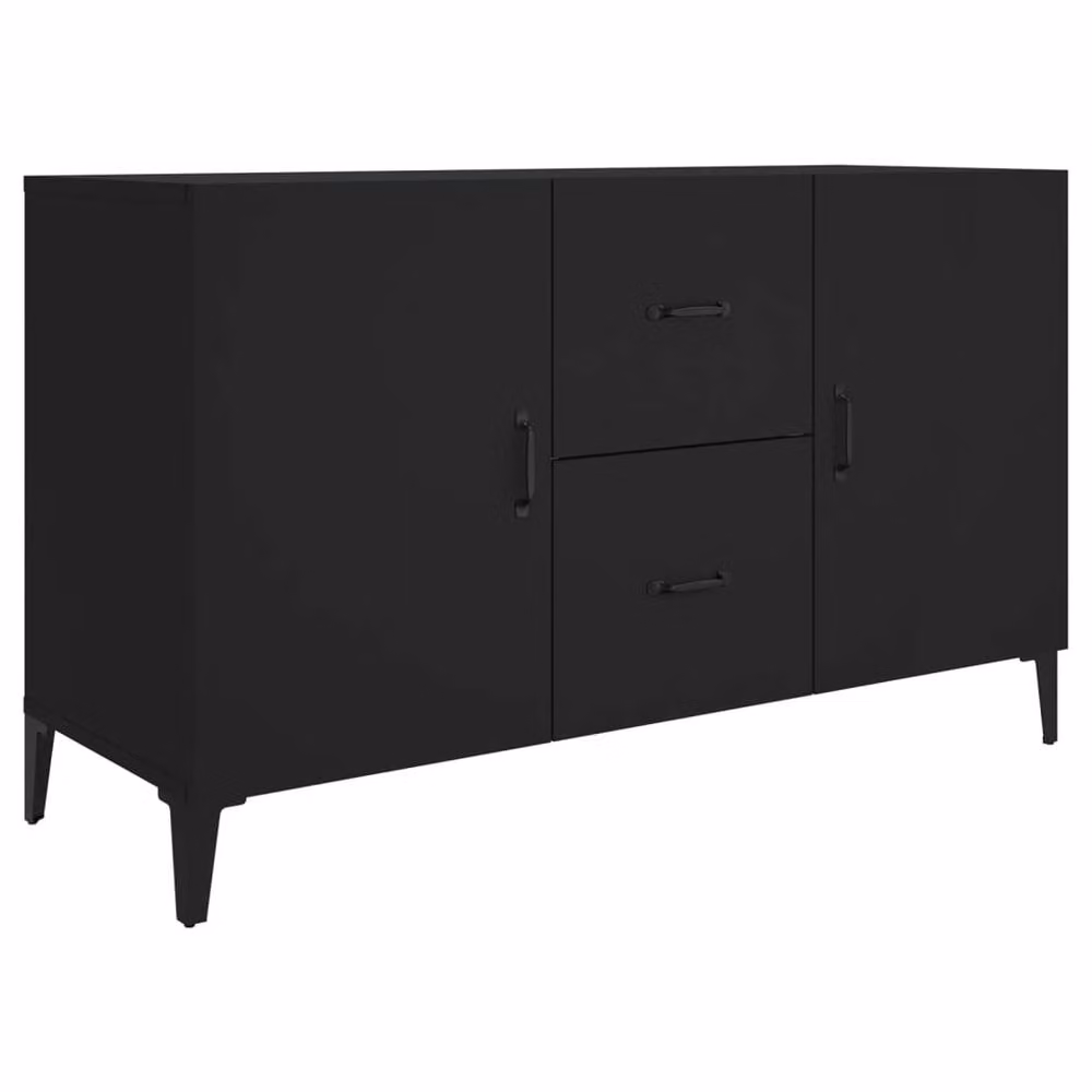 Berkfield Home Black Modern Matt Sideboard, W/D/H: 100 x 36 x 60 cm – 2