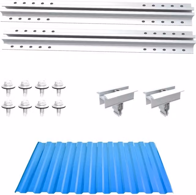 NuaSol Trapezoidal Sheet Metal Roof Mounting Set Extension in Silver