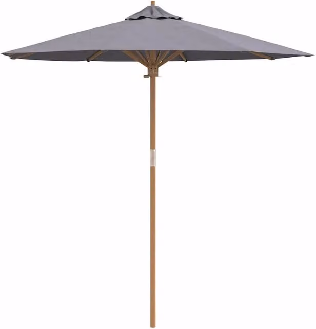 Berkfield Home Dark Grey Bamboo Garden Parasol W: 230 cm, H: 217 cm – 1