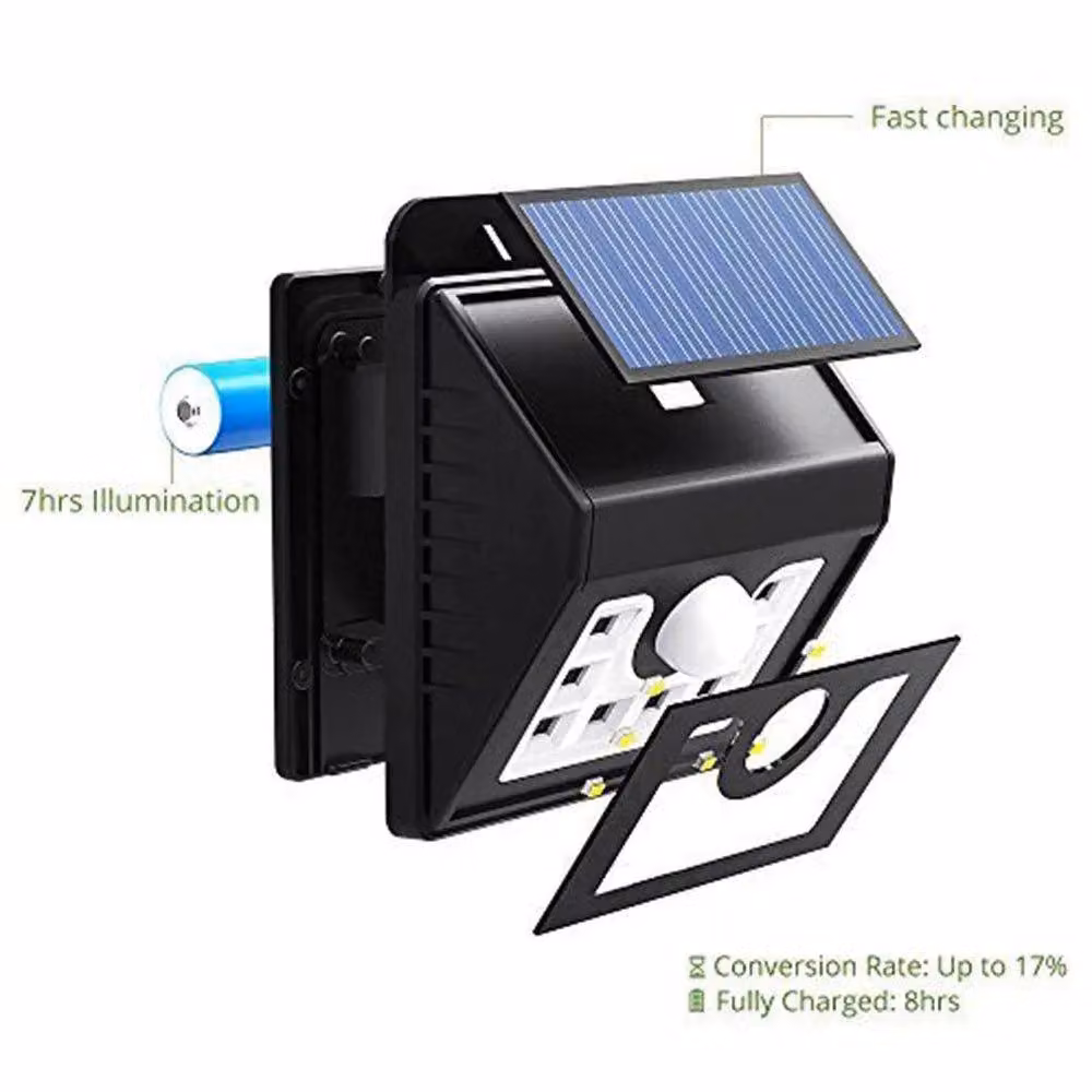 ENER-J Solar Powered LED Motion Sensor Wall Lights, White, 2 Pack – 4
