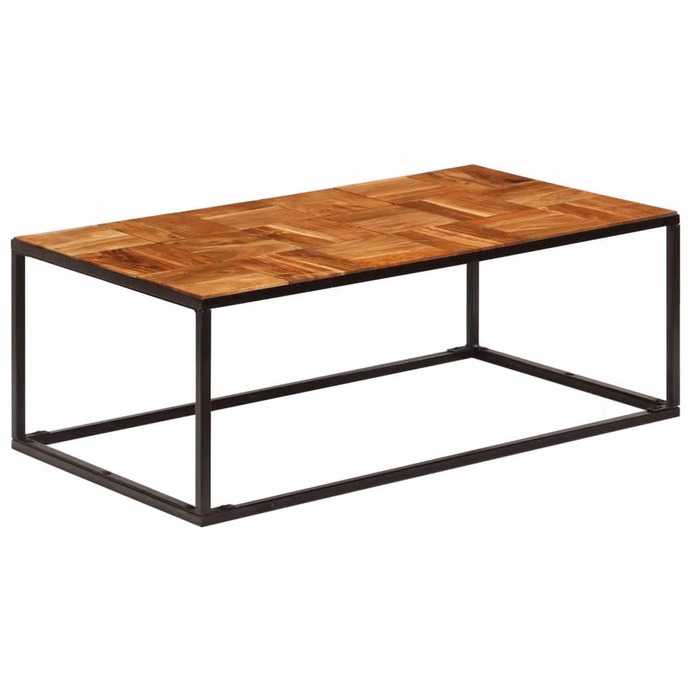 Berkfield Home Brown Acacia Wood and Steel Industrial Coffee Table W/D/H: 110 x 60 x 40 cm – 2