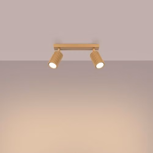 SOLLUX lighting KARBON 2 Modern Aluminium Ceiling Lamp in Gold/Brass, W/D/H: 30.0 x 16.5 x 6.5 cm – 2