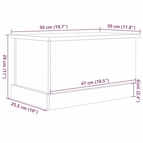 vidaXL Storage Box in Old Wood Brown, W/D/H: 50 x 30 x 28 cm – 3
