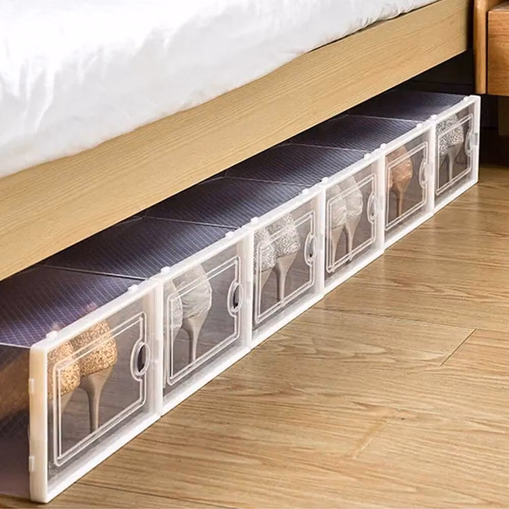 FORGEVIO White Plastic Shoe Storage Boxes, Set of 12 – 2