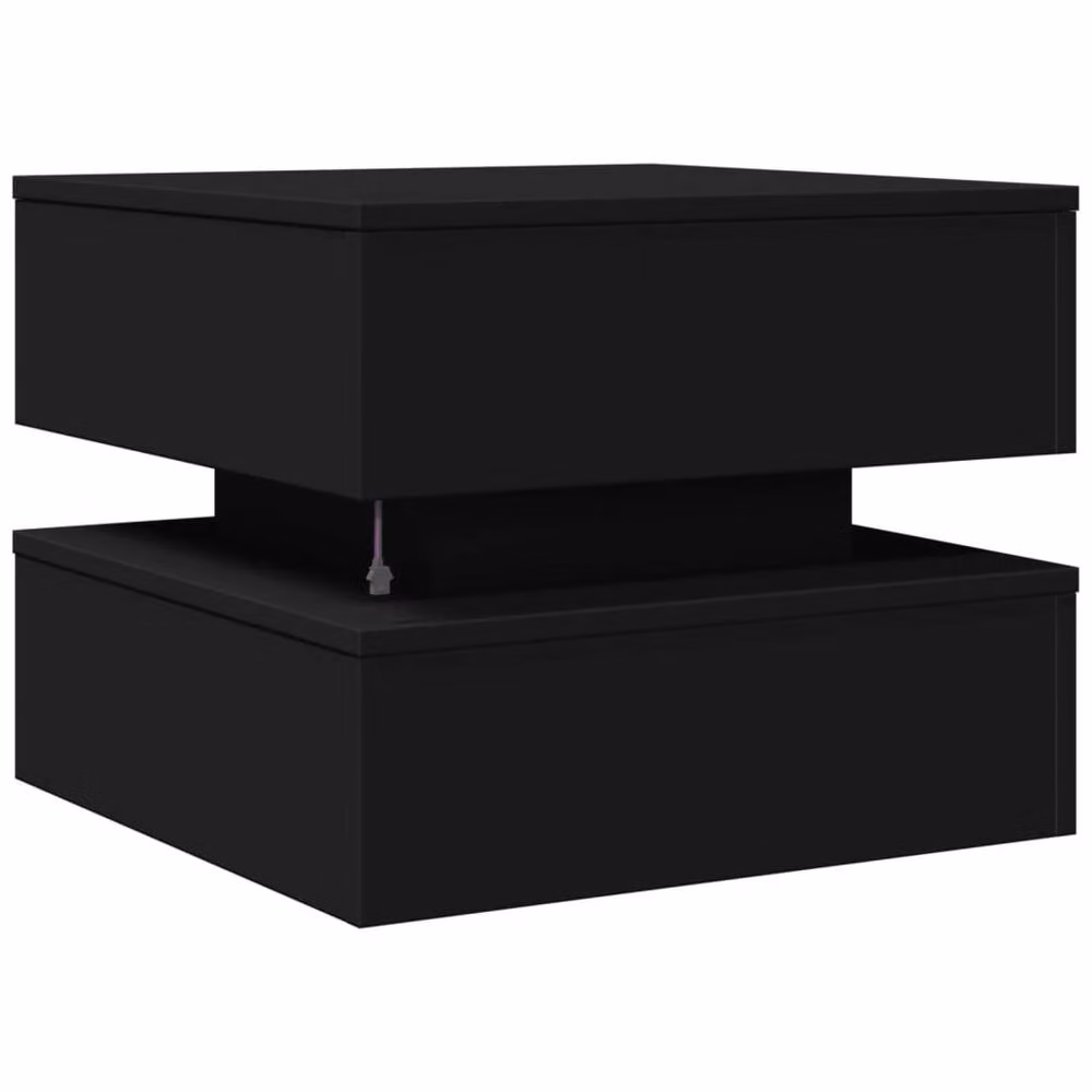 Berkfield Home Modern Black Coffee Table with LED Lights W/D/H: 50 x 50 x 40 cm – 6