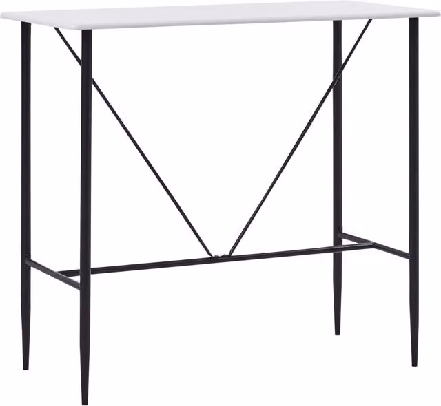 Berkfield Home Modern White Rectangular Bar Table W/D/H: 120 x 60 x 110 cm