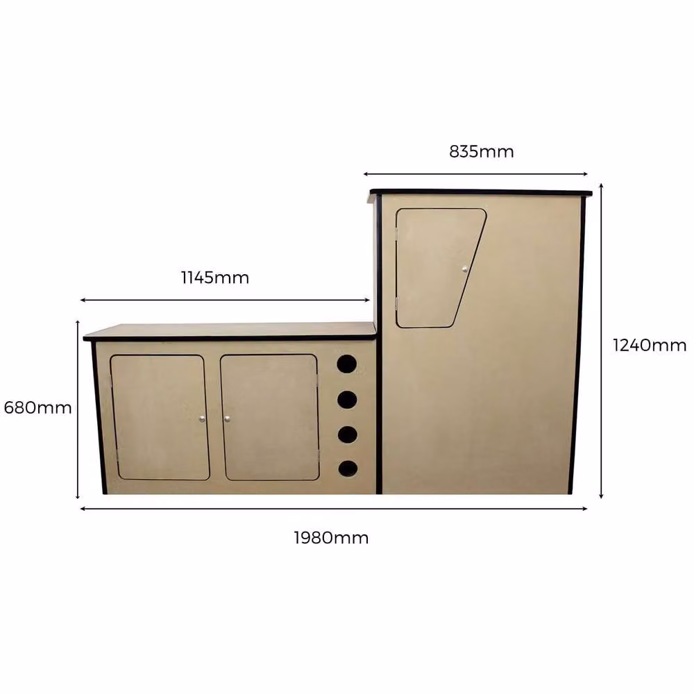 Monstershop Anthracite Van Lining and Glue with Grey MDF Camper Kitchen Set (11sqm) – 2