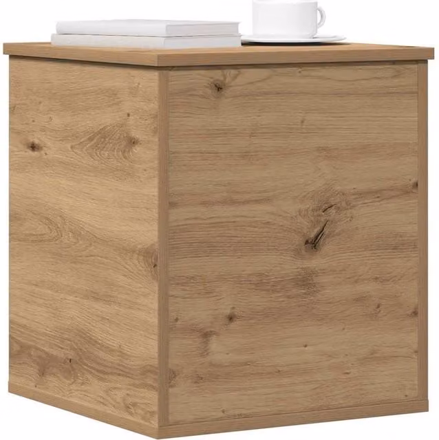 Berkfield Home Artisan Oak Storage Box in Brown, W: 40 cm, D: 42 cm, H: 46 cm