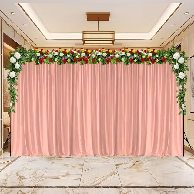 Trimming Shop Wrinkle-Free Spandex Backdrop Curtain in Rose Gold, W: 600 cm, H: 300 cm