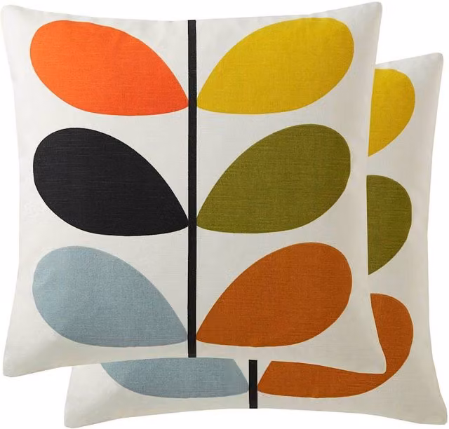 Orla Kiely Multi Stem Pure Cotton Square Cushion in Multicolour