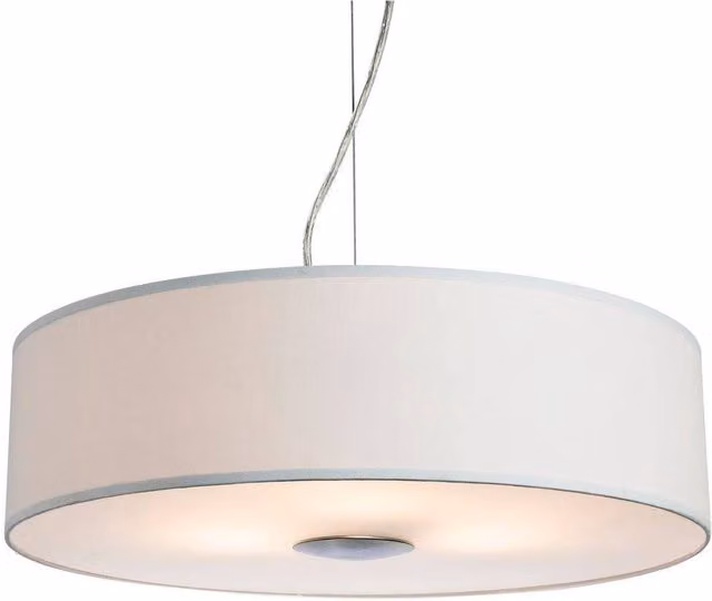 Firstlight Madison 3 Light Round Fabric Ceiling Pendant in Beige with E27 Base
