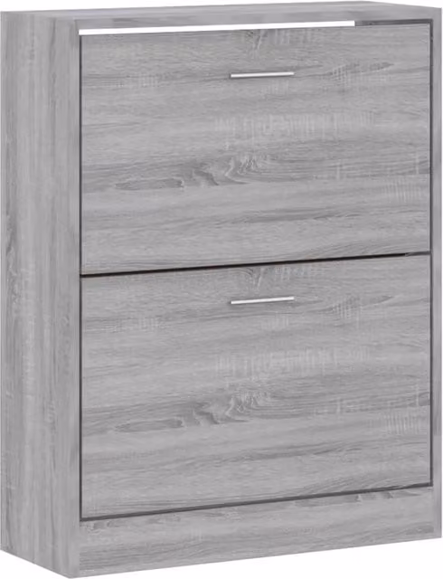 Berkfield Home Grey Sonoma Shoe Cabinet with Tilting Compartments, W: 63 cm, D: 24 cm, H: 81 cm – 1