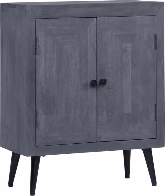 Berkfield Home Solid Mango Wood Sideboard in Grey, W/D/H: 60 x 30 x 76 cm – 1