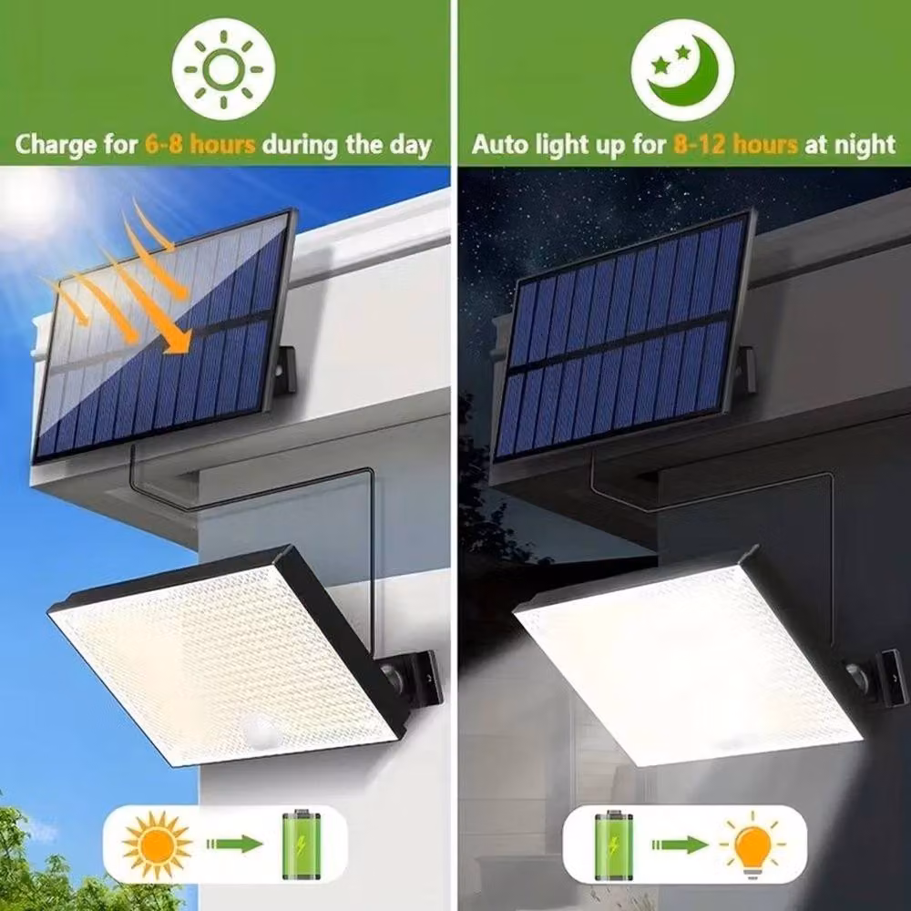 Havendro Solar Outdoor Security Floodlight with Motion Sensor and Remote Control in Black – 4