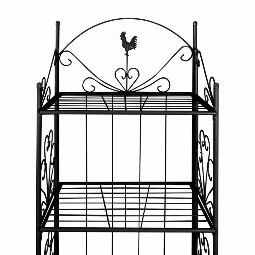 Berkfield Home Square Metal Plant Rack in Matt Black – 3