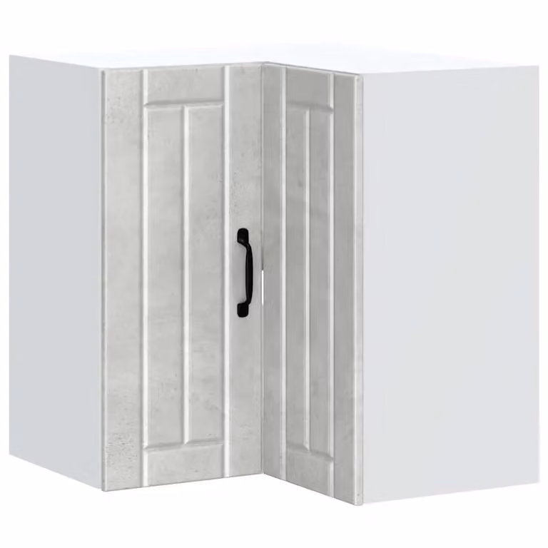 Berkfield Home Lucca Modern Wall Mounted Kitchen Corner Cabinet in Concrete Grey Matt MDF