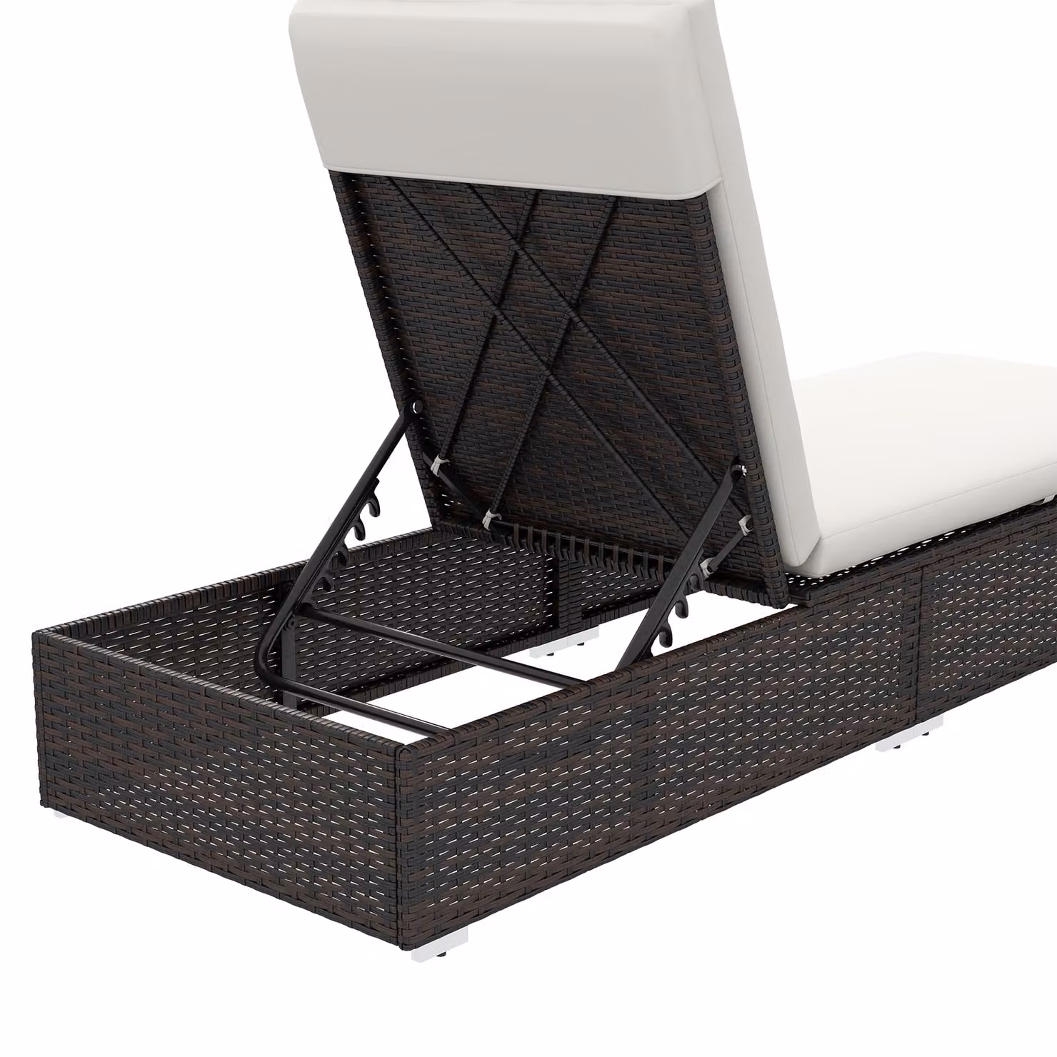 Outsunny Set of Two Brown Rattan Sun Loungers with Reclining Backs and Weatherproof Cushions – 7