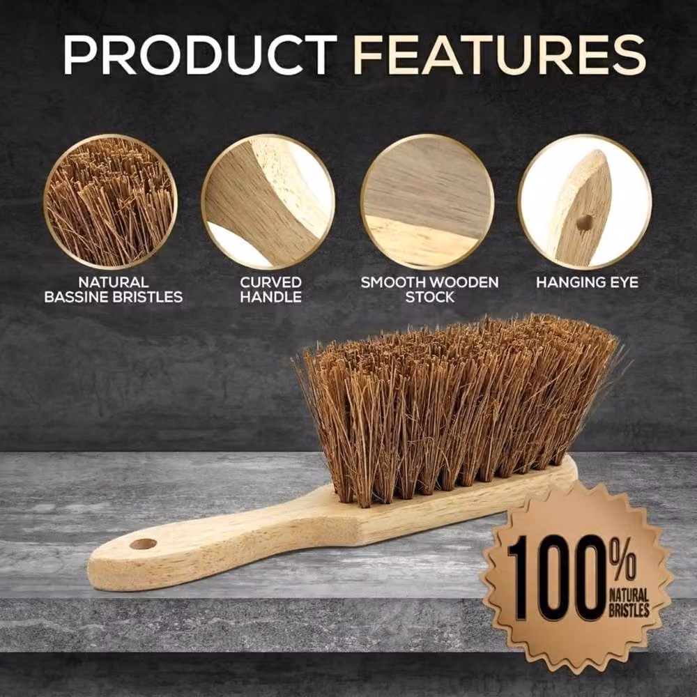 Bedsland Natural Coconut Fibre Hand Brush with Wooden Block, 30.48 cm, Brown and Multicolour – 3