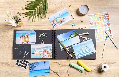 Exacompta SCRAP addict scrapbooking photo album with 70 black pages and 12 metallic ink markers – 7
