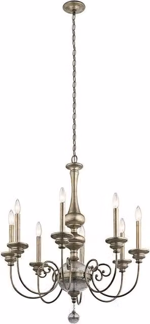Loops 8 Bulb Chandelier Hanging Pendant Light in Gold/Brass with E14 LED Bulbs – 1