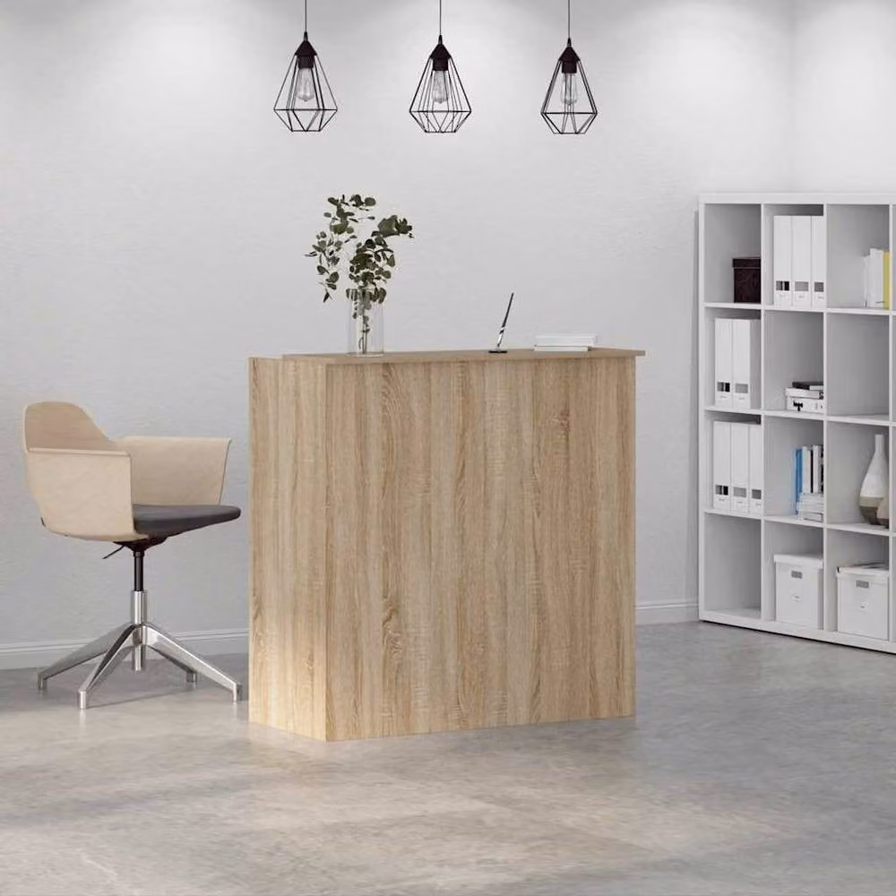 Berkfield Home Sonoma Oak Reception Desk in Beige, W/D/H: 100 x 50 x 103.5 cm – 1