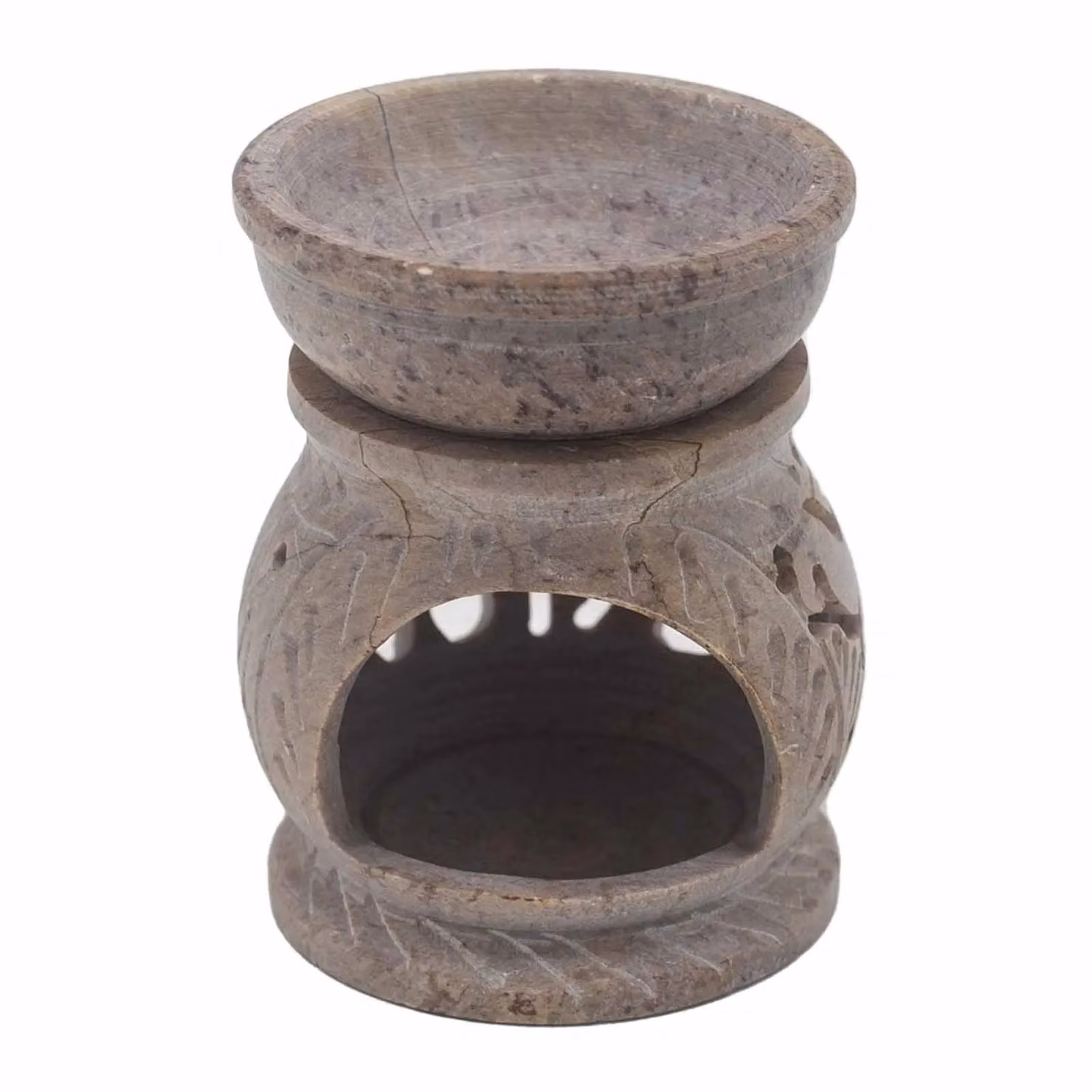 KDMD Grey Elephant Soapstone Oil Burner for Tealights, 8 cm – 3