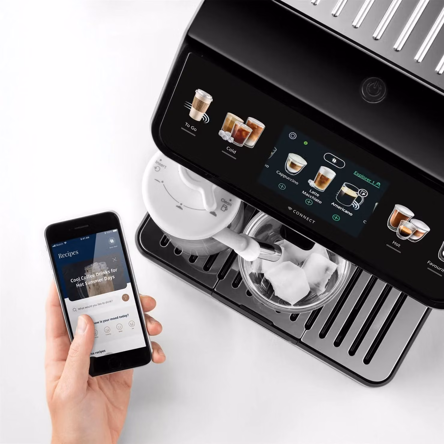 DeLonghi Eletta Explore Bean to Cup Automatic Coffee Machine in Silver with Cold Brew Function and App Control – 2