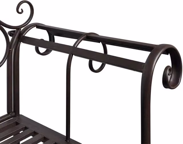 Berkfield Home Elegant Garden Bench in Antique Brown Steel – 1