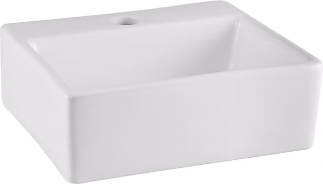 Balterley Rectangular Vessel Bathroom Basin for Countertop Use, White, Width: 33.5 cm