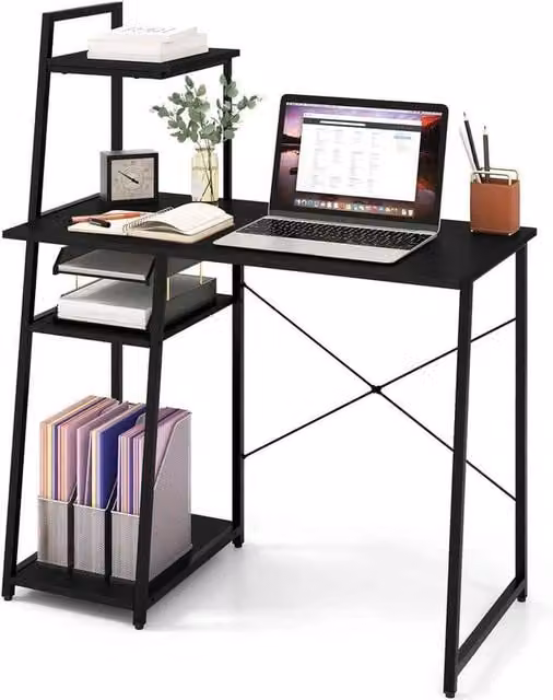 Kelvenix Modern Black Metal Writing Desk for Home Office, W/D/H: 125 x 50 x 77 cm – 1