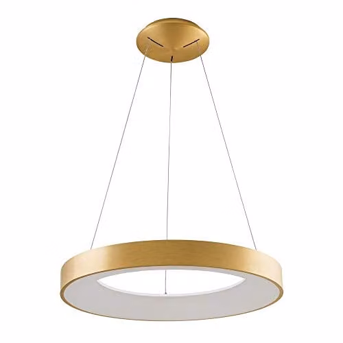 Netlighting Italux Giulia Modern LED Hanging Pendant in Gold and White, Warm White 3000K, 2750lm